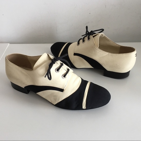 chanel shoes cream and black